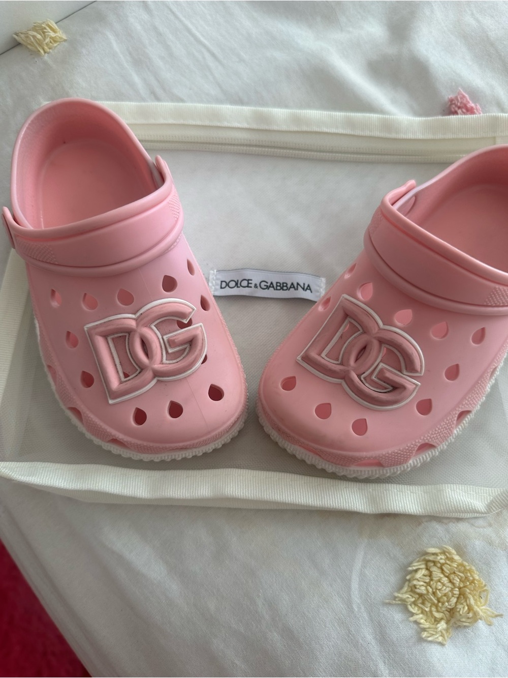 Dolce & Gabbana Kids Pink Logo Clogs with DG Emblem